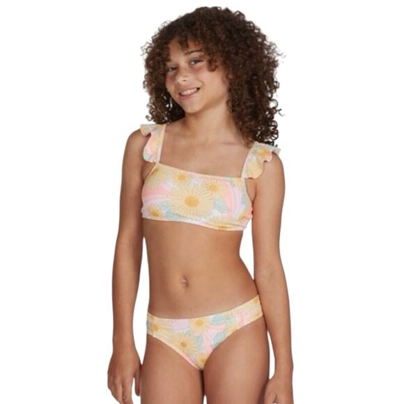 BILLABONG Girl's Sweet Sunset Ruffle Top Floral Girls size 14 NEW - Picture 1 of 4
